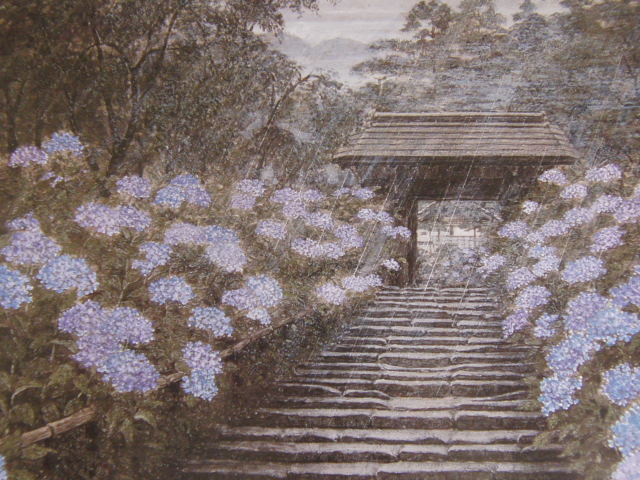 澁澤卿、【煙雨遥壇】、希少な額装用画集より、新品額装付、状態良好、送料込み拍卖