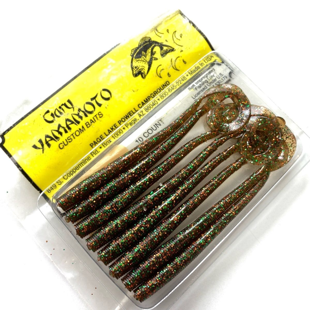 713888 ゲーリーヤマモト 4インチワーム 8本 GARY YAMAMOTO 4 INCH WORM #236 スモークルートビア/グリーンコパーフレーク拍卖