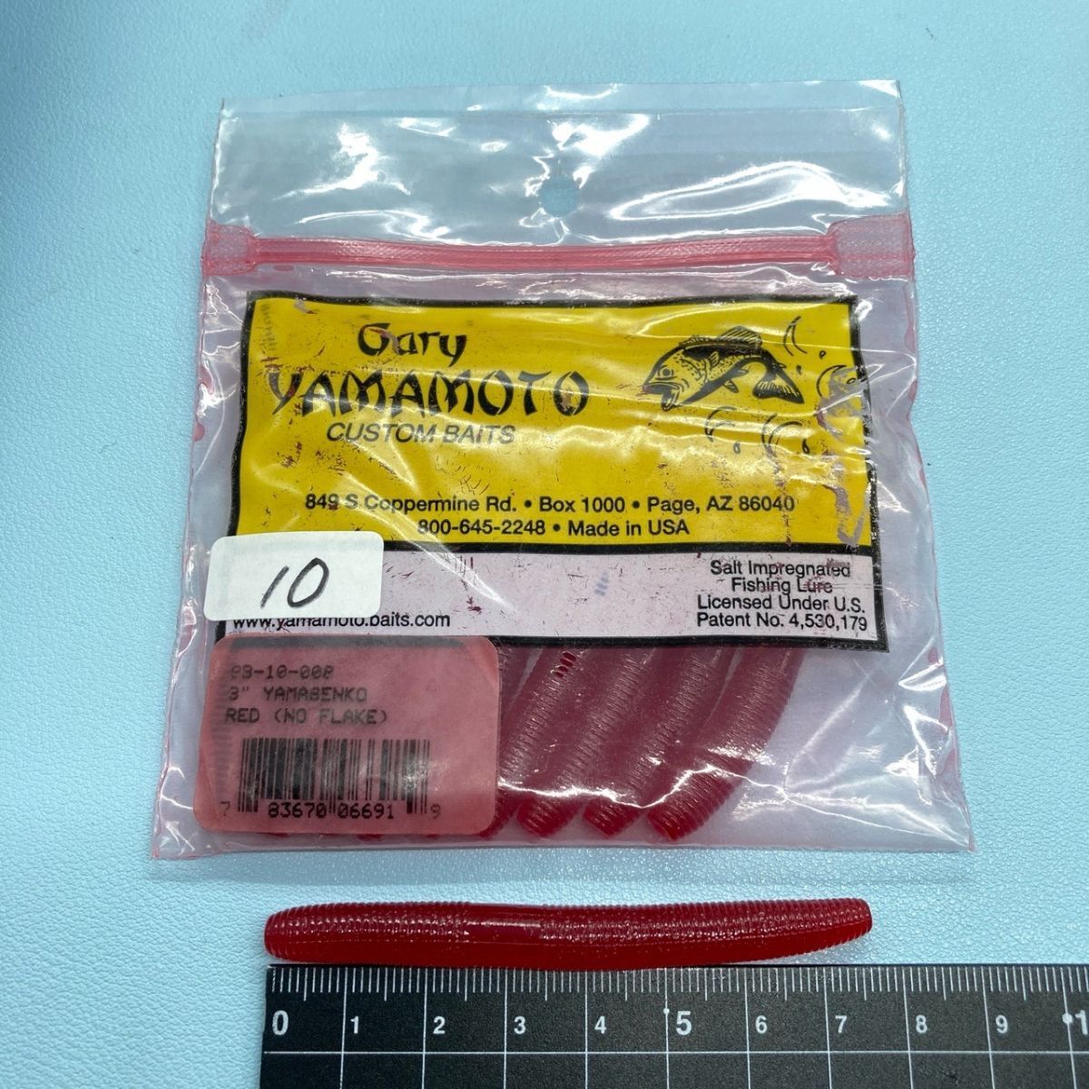810532 新品 ゲーリーヤマモト 3インチ ヤマセンコー 10本 GARY YAMAMOTO SENKO #008 ソリッドレッド拍卖