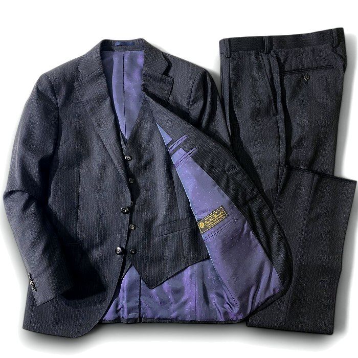 GIVERDYE ジバルディ 定価21.4万 日本製 伊製生地 Loro Piana社 SUPER130'Sウール ジャケット パンツ スーツ 187C8222 A5 ▲074▼50124w04拍卖