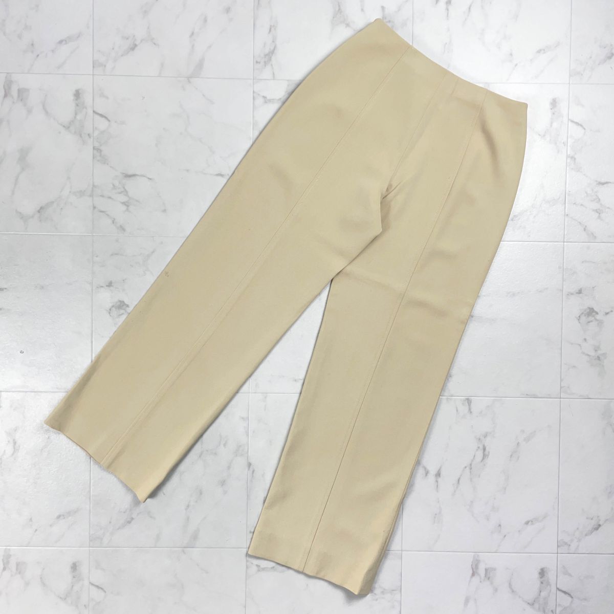 FOXEY BOUTIQUE フォクシーブティック ウール混 スラックスパンツ ストレート レディース ベージュ サイズ40*YC510拍卖