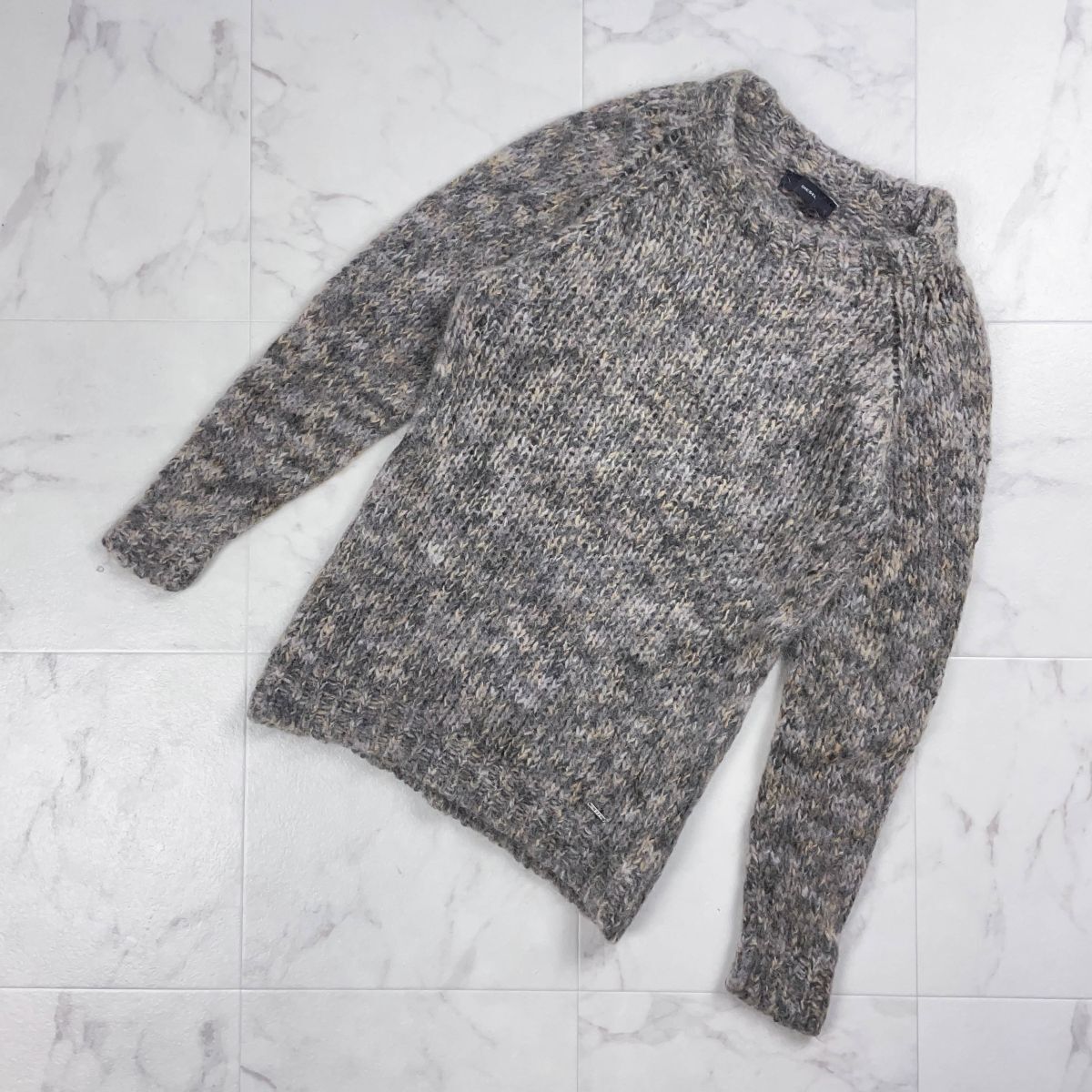 DIESEL ディーゼル モヘア混ローゲージニット長袖 レディース ベージュ グレー サイズXS*YC92拍卖