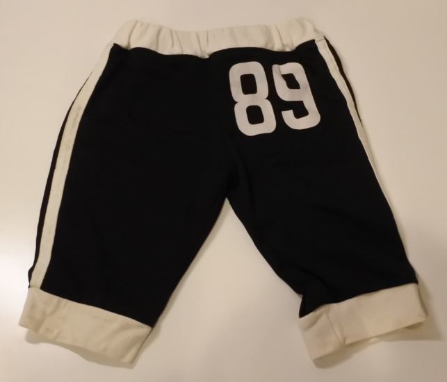 メーカー不明 子供服 キッズ パンツ ズボン ジョガーパンツ 黒x白 110サイズ ロゴ ondrmi k2of0226★拍卖