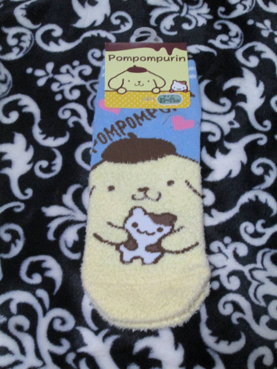 〇新品♪ポムポムプリン ソックス 23~25cm 水色〇拍卖