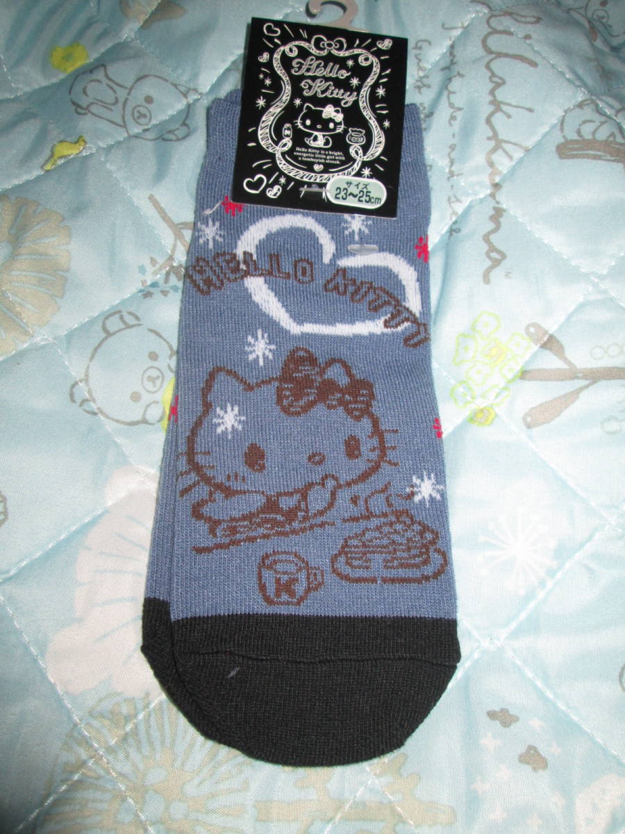 〇新品♪ハローキティ ソックス 紺 23~25cm〇拍卖