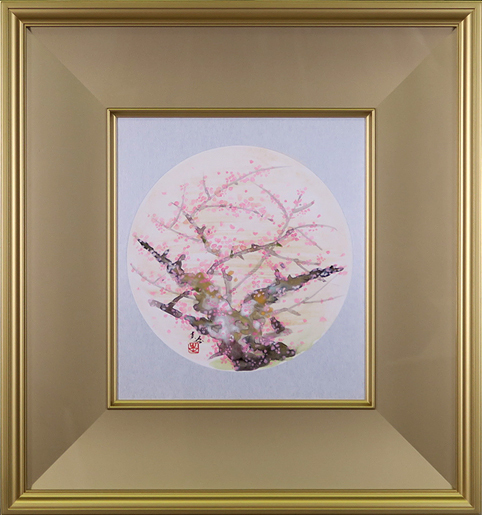 木村圭吾「淡墨桜」色紙に直筆日本画 真作 Acre拍卖