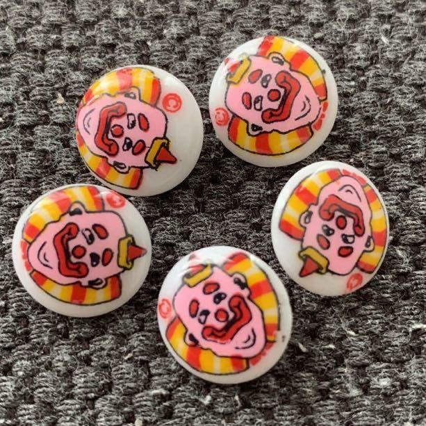 5個セット デットストック ボタン ハンドメイド リメイク 手作り ノスタルジック 70's 子供 昭和レトロ コレクション 入学 入園準備 ピエロ拍卖