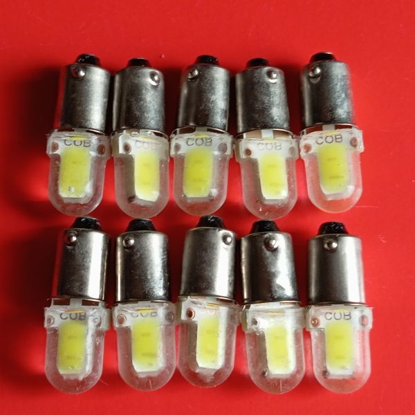 国内未入荷 特注品 超爆光COB 24V専用設計!10個 角マーカー用 BA9S LED 電球 ホワイト 白 デコトラ サイドマーカー レトロ 大型車トラック拍卖