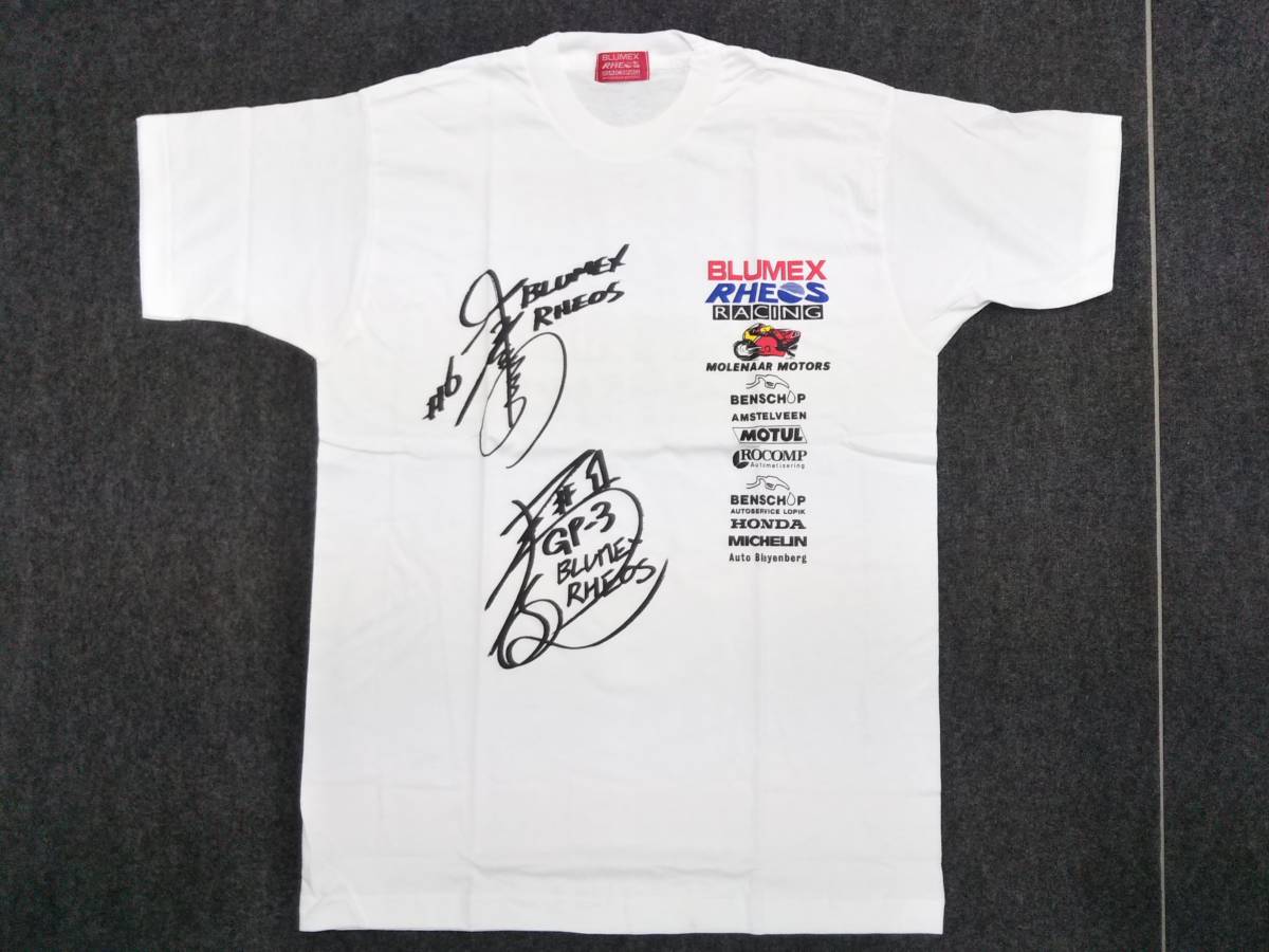 ◆HONDA 1995 WGP 250cc GP2 6位 青木宜篤  125cc GP3 優勝 青木治親 Tシャツ 当時物 純正 未使用 ホンダ拍卖