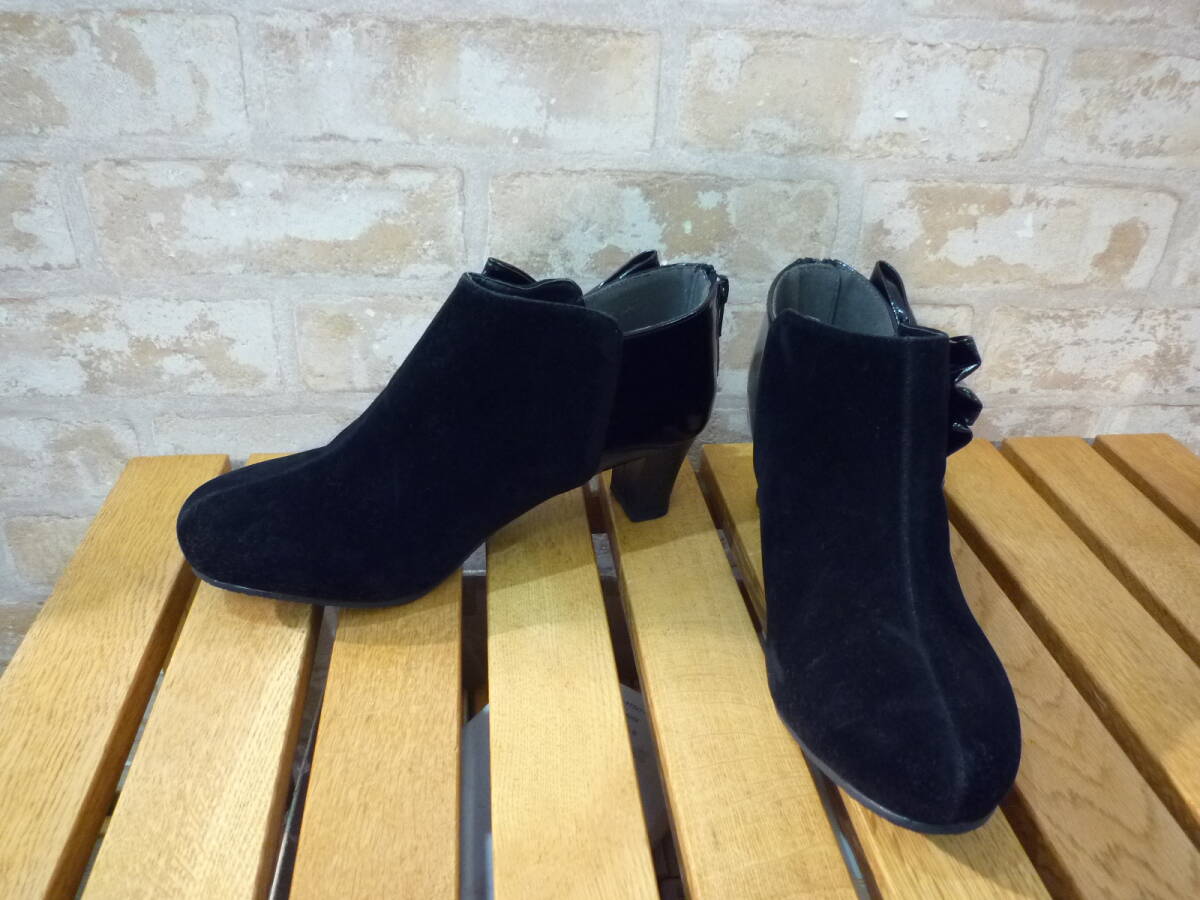【0221-8】新品 GALLERY VISCONTI ギャラリービスコンティ  黒ショートブーツ サイズM拍卖