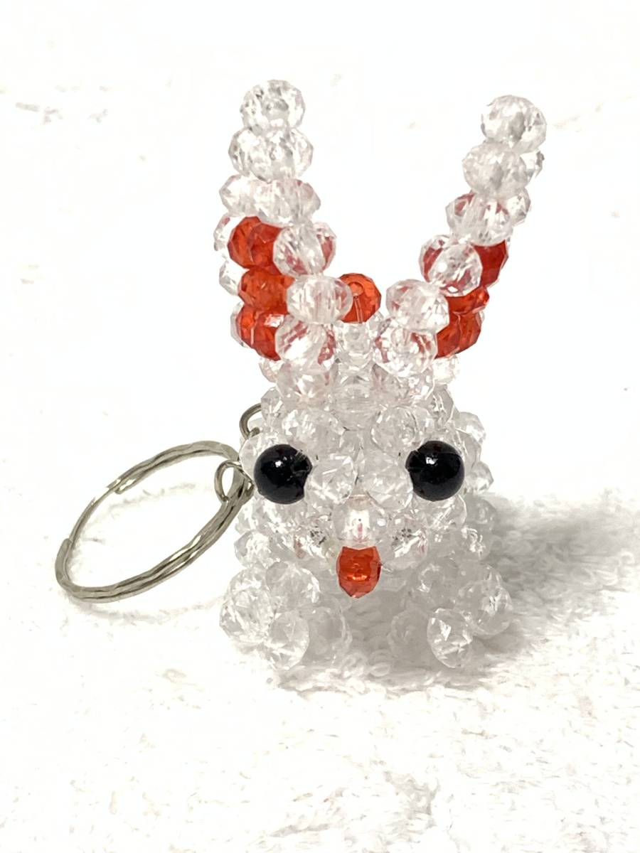 ★ビーズハンドメイド 携帯ストラップ ウサギちゃん拍卖