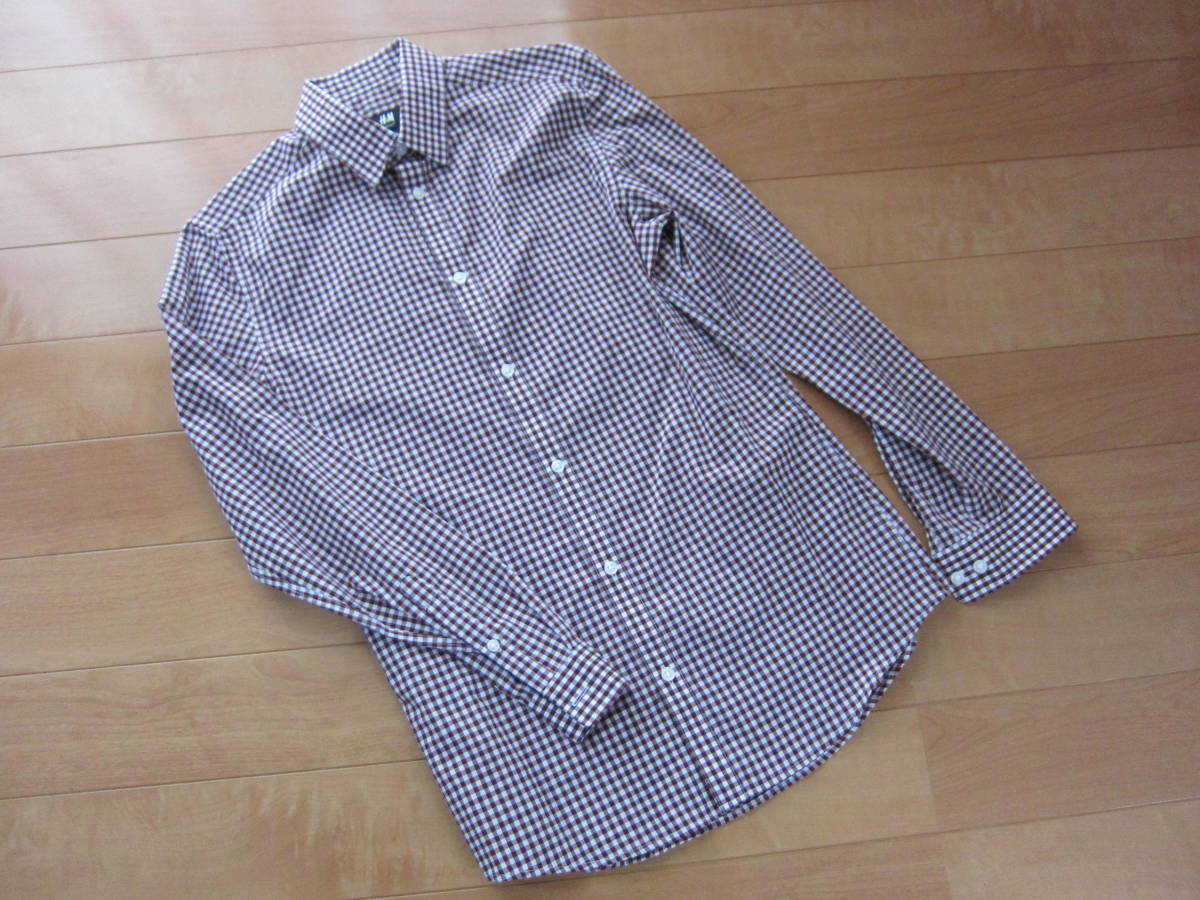 未使用 H&M エイチアンドエム 長袖シャツ イージーアイロン加工 拍卖