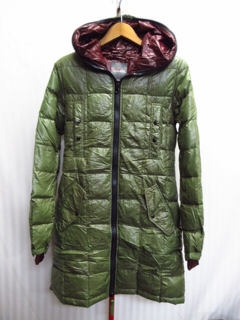 DUVETICA デュベティカ ダウンコート SIZE42 XL LL 緑系 ロングダウンジャケット ダウンロングコート ダウンパーカー フーディー02141拍卖
