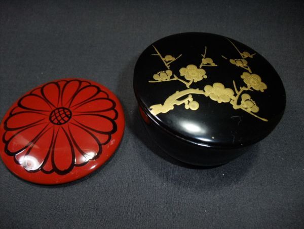 【睦】 棗 茶入 金蒔絵 梅文 春秋用 別蓋付 本漆器 天然木 茶道具 春秋用 別蓋付■拍卖