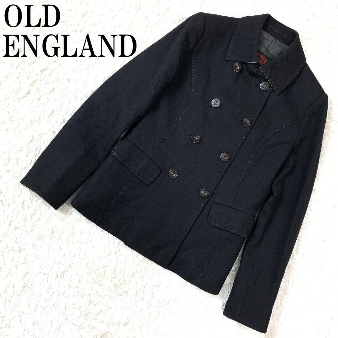 OLD ENGLAND ダブルボタンジャケット オールドイングランド テーラードジャケット 黒 ウールブラック 36 B9257拍卖