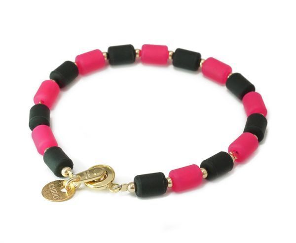 ★即決★クリオ インパルス ブレスレット ピンクレッド&ブラック Lサイズ 21cm拍卖