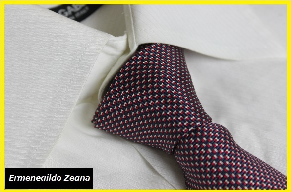 【送料無料】新品エルメネジルド・ゼニア(Ermenegildo Zegna) 100%シルクマイクロデザイン柄ネクタイ タイ(レッド:紺×赤・銀)NO.37拍卖