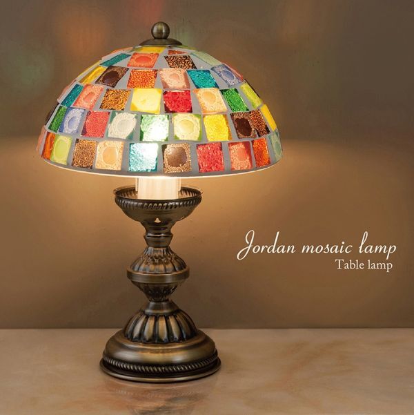モザイクランプ テーブルランプ 卓上 照明 ガラス製 ランプ インテリア 飾り 置物 照明器具 かわいい おしゃれ拍卖