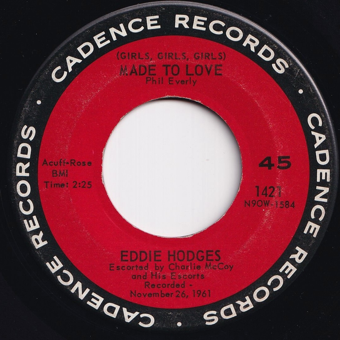 Eddie Hodges (Girls, Girls, Girls) Made To Love / I Make Believe It's You Cadence US 1421 209652 R&B R&R レコード 7インチ 45拍卖