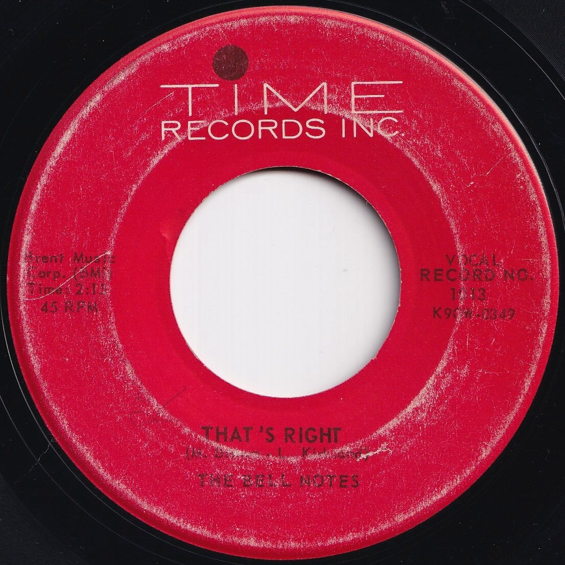 Bell Notes That's Right / Betty Dear Time US 1013 209502 R&B R&R レコード 7インチ 45拍卖