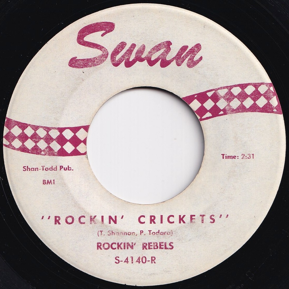 Rockin' Rebels Rockin' Crickets / Hully Gully Rock Swan US S-4140 209536 R&B R&R レコード 7インチ 45拍卖