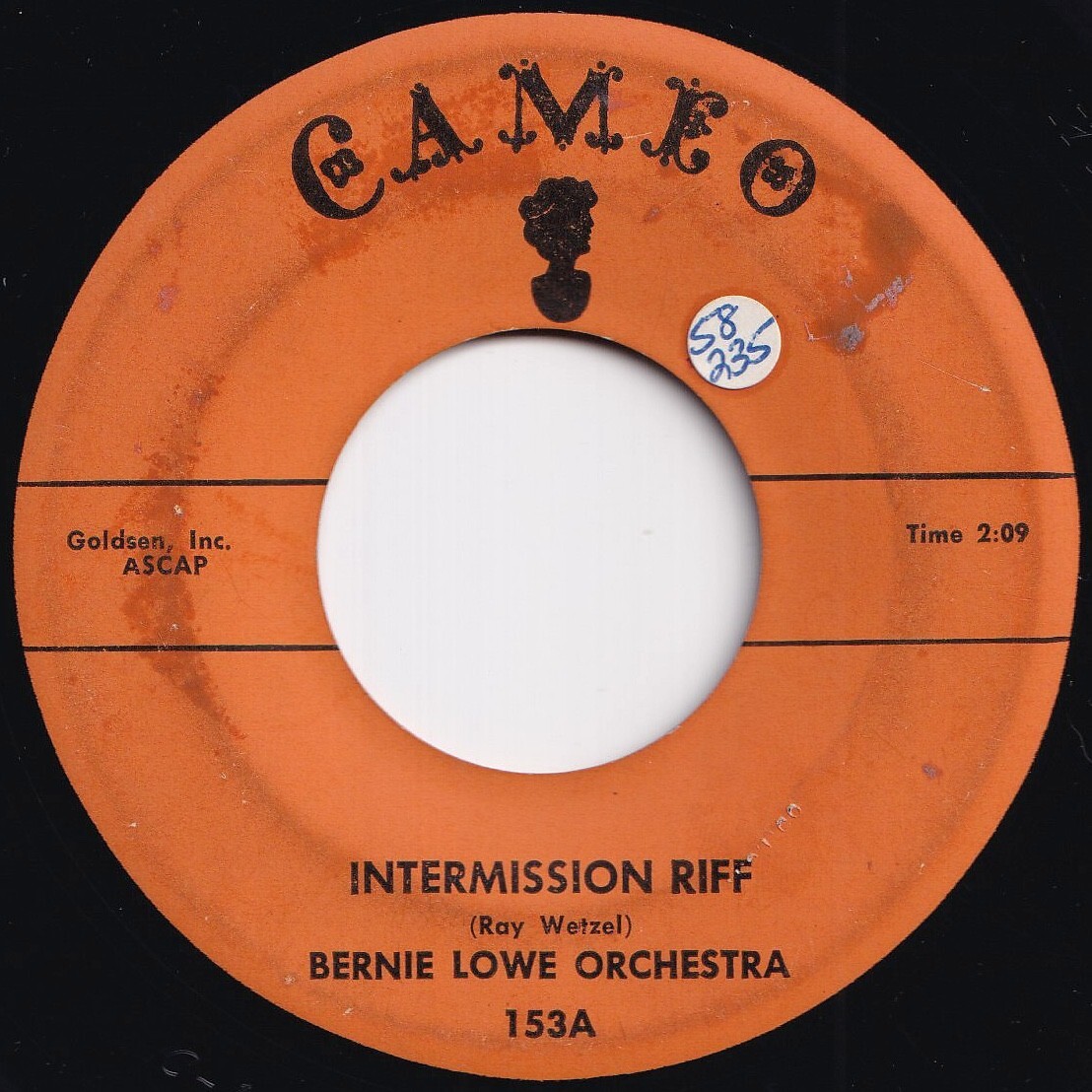 Bernie Lowe Orchestra Intermission Riff / Sing Sing Sing Cameo US 153 209675 JAZZ ジャズ レコード 7インチ 45拍卖