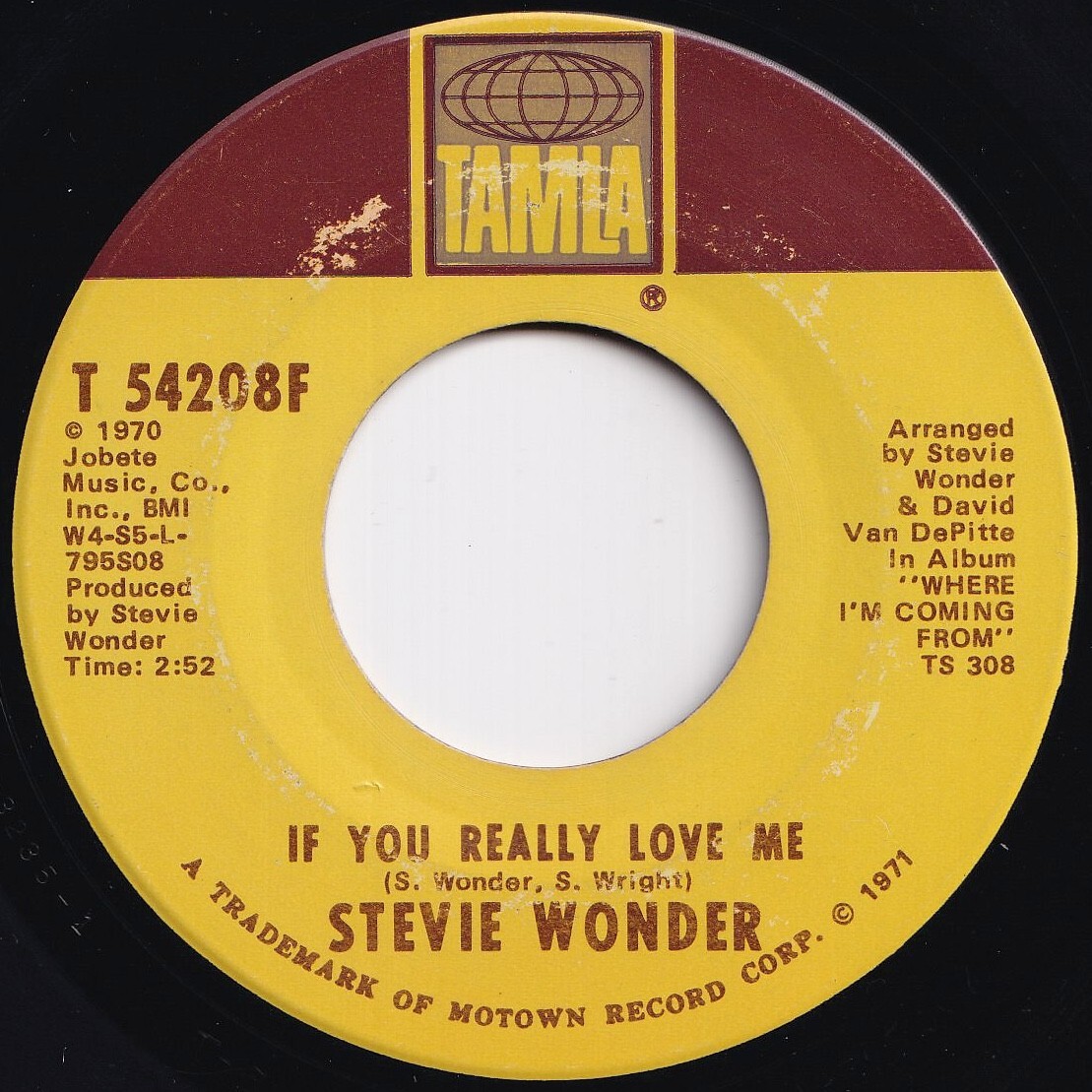 Stevie Wonder If You Really Love Me / Think Of Me As Your Soldier Tamla US T 54208F 209921 SOUL ソウル レコード 7インチ 45拍卖