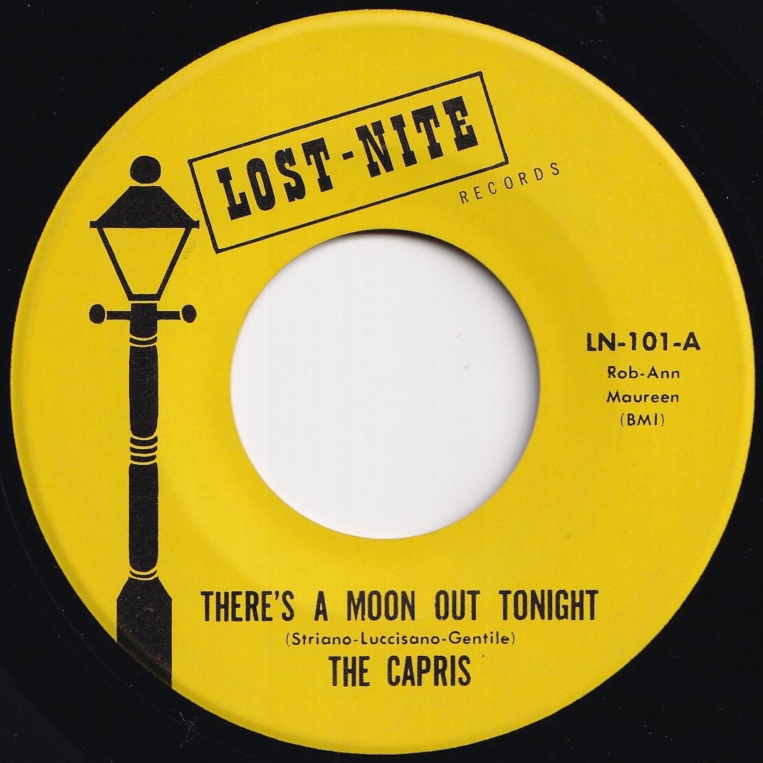 Capris There's A Moon Out Tonight / Indian Girl Lost Nite US LN-101 209497 R&B R&R レコード 7インチ 45拍卖