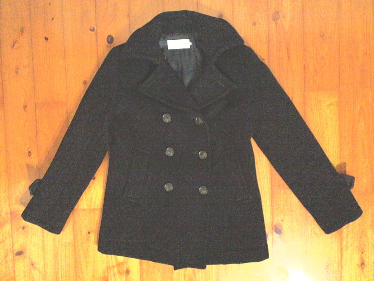 ☆ユナイテッドアローズ ピンクラベル【UNITED ARROWS Pink Label BASIC】ピーコート Pコート ジャケット S 黒 ブラック拍卖