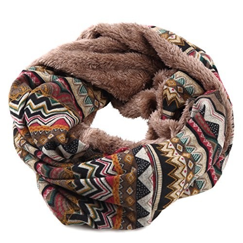スヌードマフラー ネイティブ柄 エスニック&オルテガ レディース メンズ ネックウォーマー エスニック柄(ボア付き)拍卖