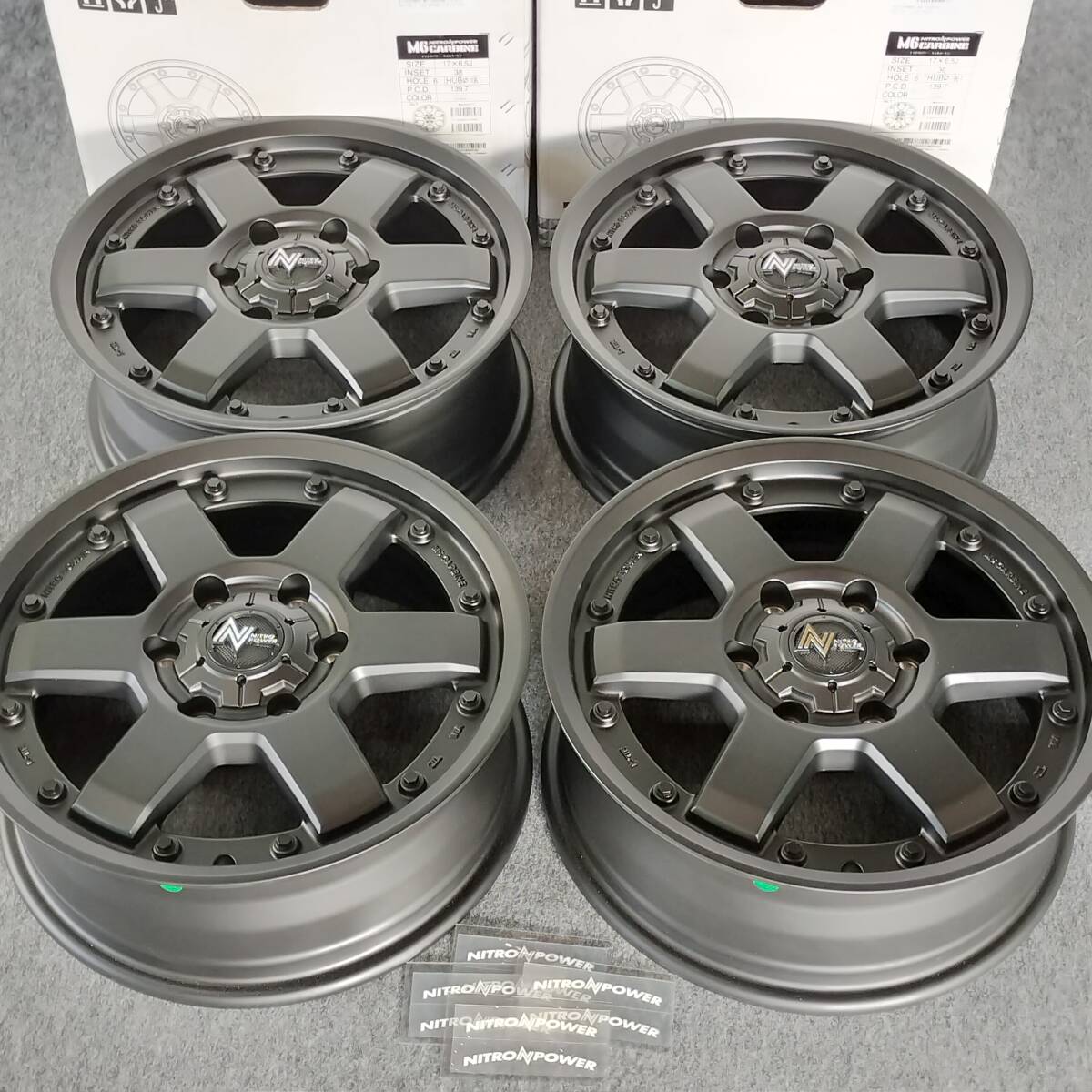 ナイトロパワー M6 カービン 17x6.5J+38 6H139.7 新品4本セット ハイエース レジアスエース 200系 キャラバン 01-2510拍卖