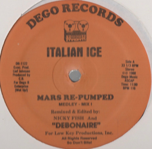 【廃盤12inch】Italian Ice / Mars Re-Pumped / Pizza Boy A Re-Mix拍卖