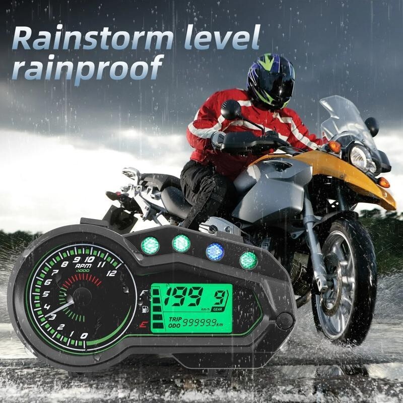 DDA017:ユニバーサルモーターサイクルスピードメーター LEDタコメーター オートバイギアインジケーターオイルレベルインジケーター拍卖