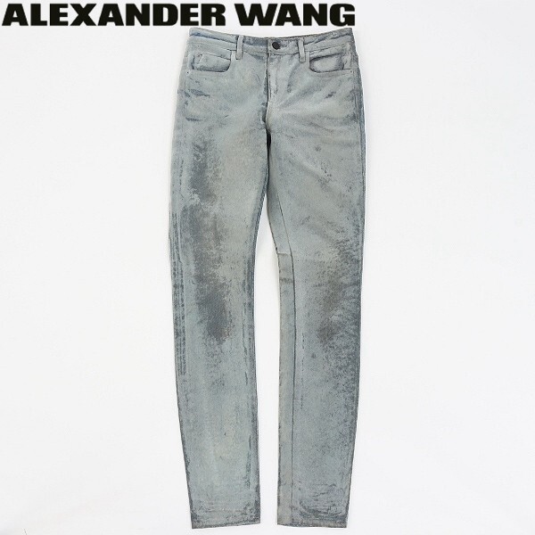 ◆DENIM X ALEXANDER WANG アレキサンダーワン WANG001 フロッキー加工 スキニー デニム パンツ ジーンズ 25拍卖