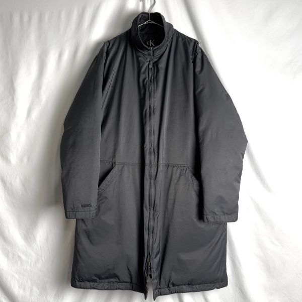 90s Calvin Klein ミニマル ダウンコート M ブラック 黒 WATER RESISTANT カルバンクライン 80s拍卖