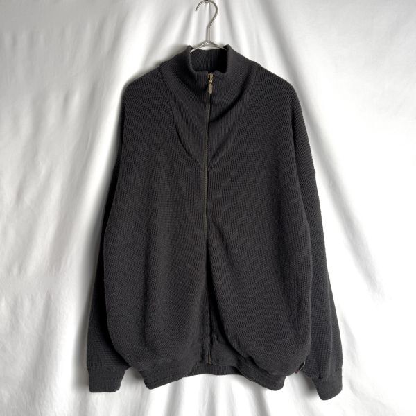 90s Jack Wolfskin WIND STOPPER ドライバーズ ニット カーディガン L-XL ウール ウインドストッパー ジャケット ブルゾン 00s拍卖