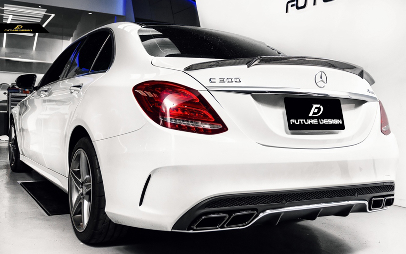 BENZ メルセデス・ベンツ Cクラス W205 セダン トランク用カーボン リアスポイラー リアウィング AMG C200 C180 DryCarbon B拍卖