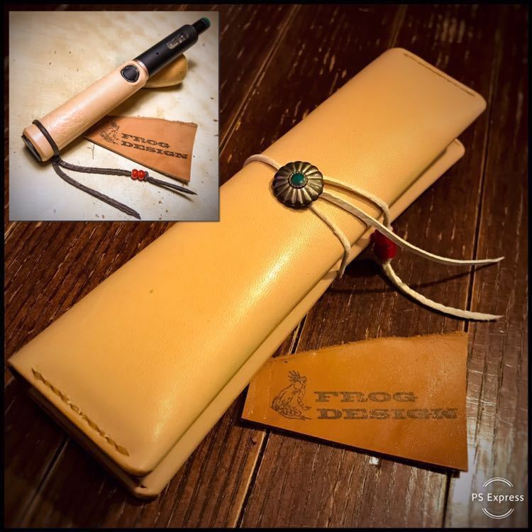 【PloomTECHplus BSet】プルームテックプラス用本革製ケース ロング&カバー 鹿革紐巻拍卖