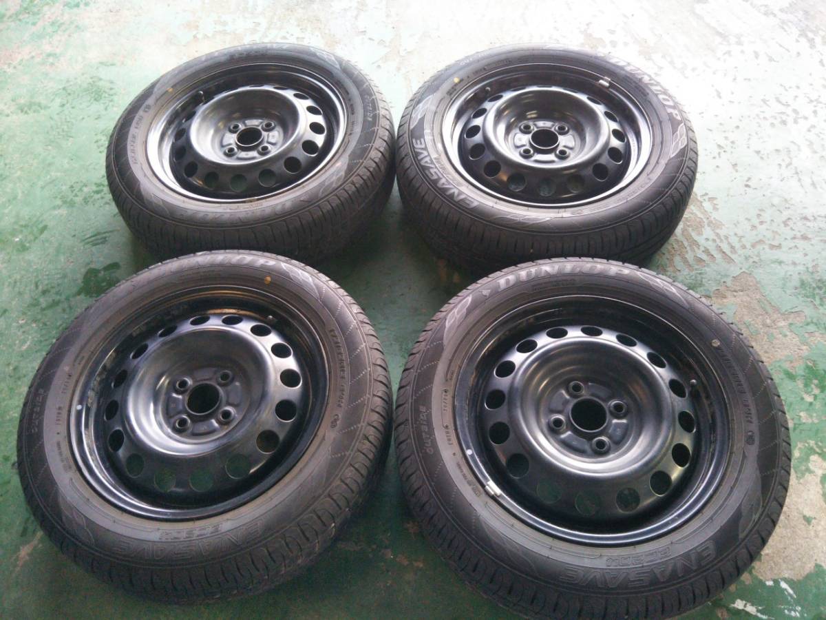 Y313 175/65R15 DUNLOP ダンロップ ENASAVE 2018年 PCD100 4H 5J FIELDER フィールダー axio アクシオ NZE164 4本セット拍卖