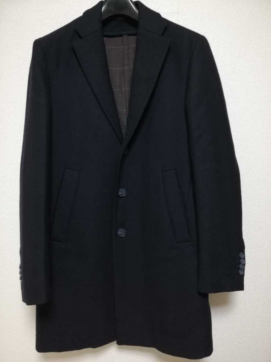 【即決】EIDOS NAPORI ウール チェスターコート 44 ダークネイビー拍卖
