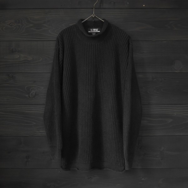 ★SK Wear★リネンコットンロールネックニット★ブラック★M拍卖