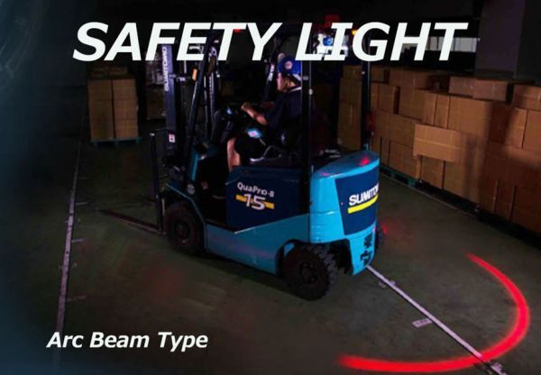 フォークリフト作業中の事故を未然に防ぐ次世代のフォークリフト用LEDセーフティーライト アークラインレッド拍卖