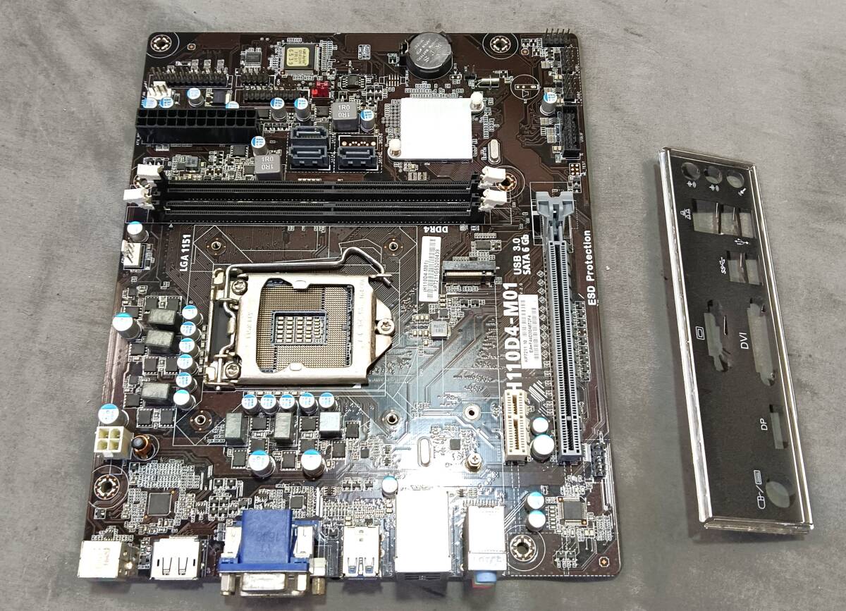 【中古パーツ】BIOS確認のみ、H110D4-M01 マザーボード IOパネル付 LGA1151 ■MB5747拍卖