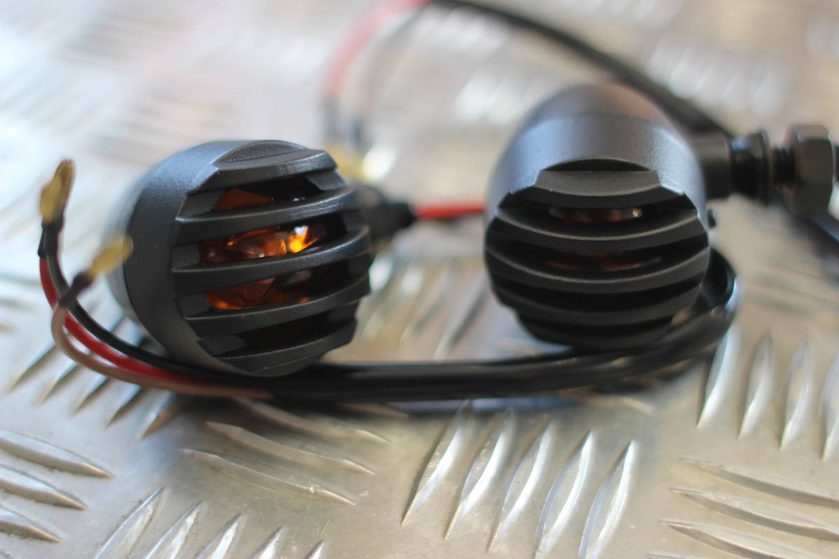 F238☆ウインカー バードゲージ ブラック 2個 セット ビレット ブレット 砲弾 汎用拍卖