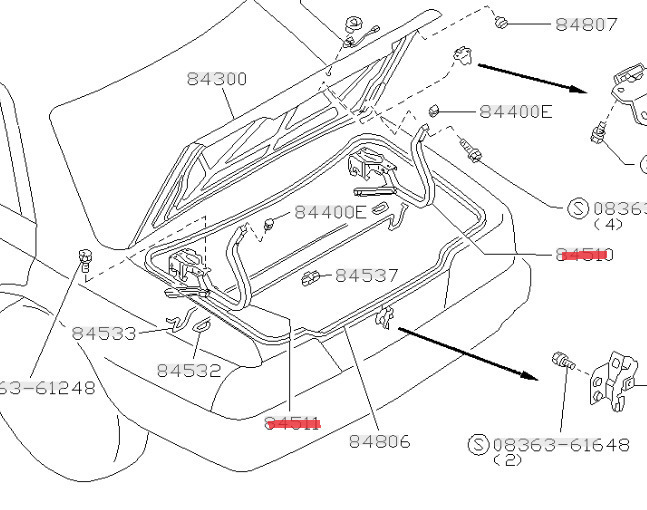 【新品】日産 純正 C33 ローレル 純正 トランクヒンジ ブラケット トランクリッド ヒンジ アーム 左右セット HC33 FC33 SC33 NISSAN 未使用拍卖