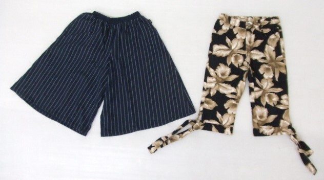 【お買得!】★女の子用ボトムス2点セット★①GITA/ストライプ柄・紺/140 ②HIT FASHION/花柄・黒系/130拍卖