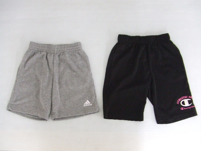 【お買得!】★子供用ハーフパンツ140サイズ2点セット★①adidas/グレー②champion/黒拍卖
