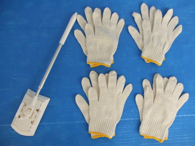【お買得】★掃除用具セット★①ミニワイパー(トイレ用)②軍手4組/白 拍卖