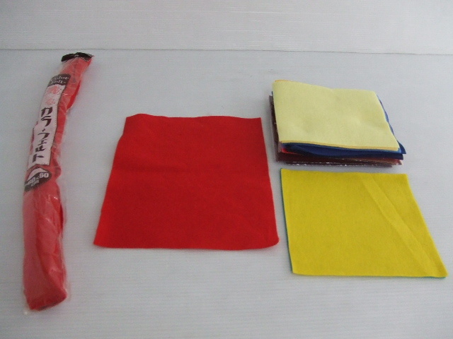 【お買得】★フェルト生地いろいろセット★18×18cm~ 赤系/青系/黄系など拍卖