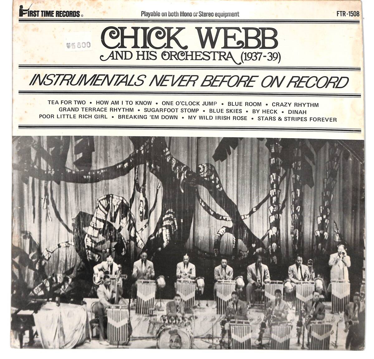 r1204/LP/米/Chick Webb And His Orchestra/(1937-39)/Instrumentals Never Before On Record/FTR-1508拍卖